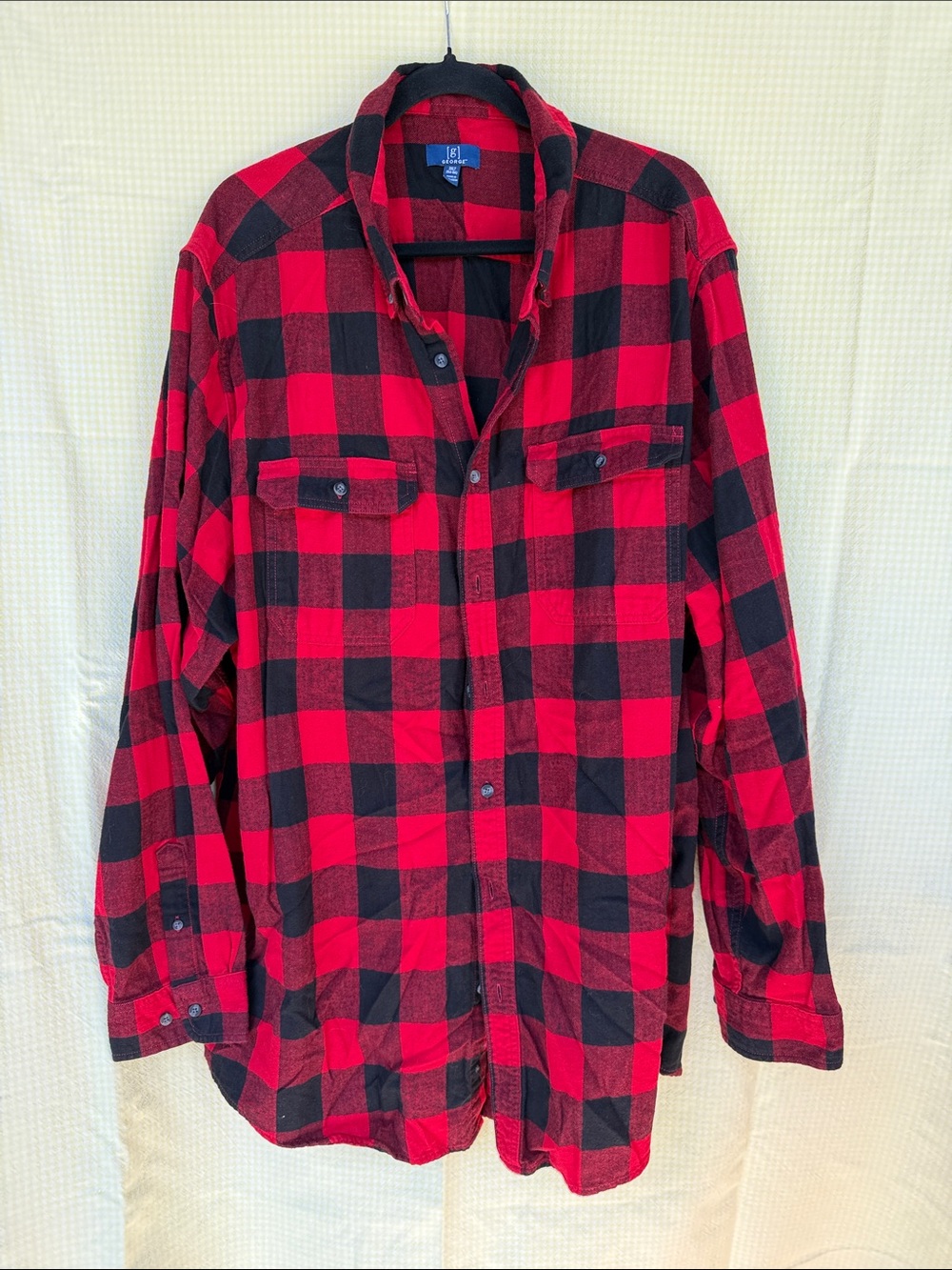 George Red and Black Plaid Flannel Shirt